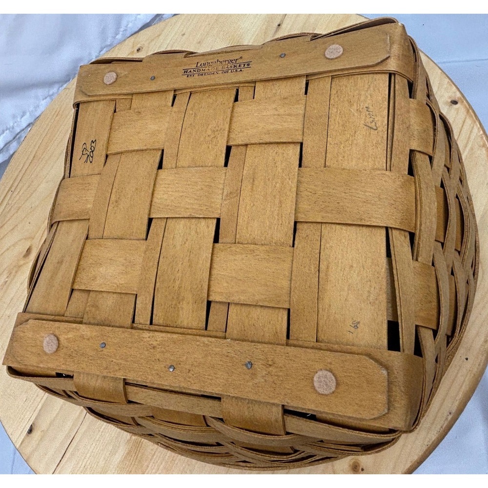 LONGABERGER 2003 Basket Small Catch-All Square Bottom Round Top With Insert - Picture 4 of 7